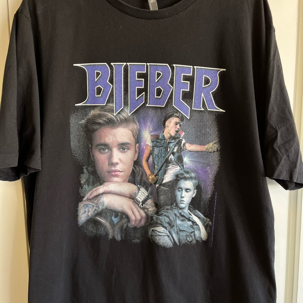 Pre owned ASOS Justin Bieber xl T-shirt black